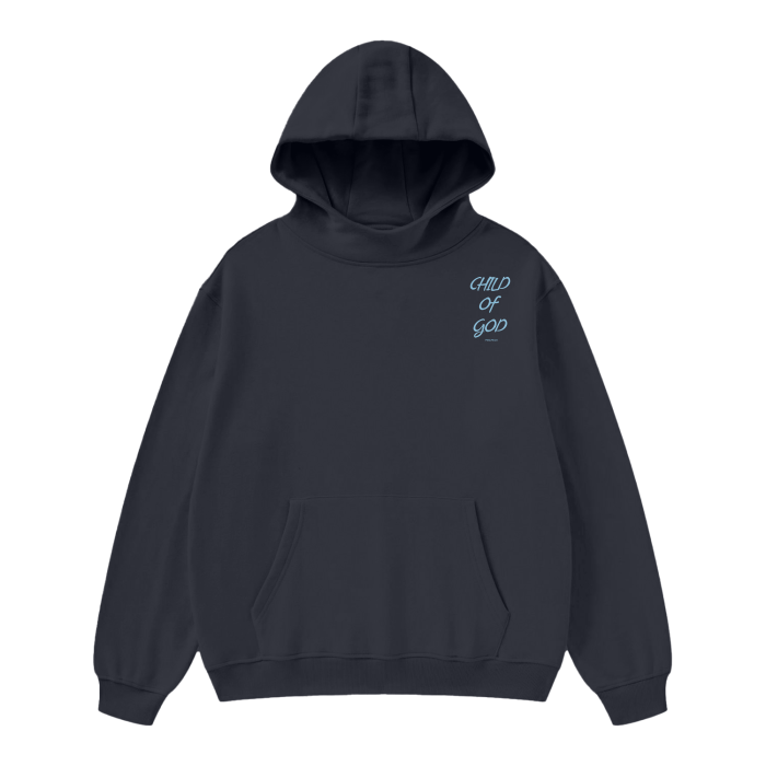 Unisex High Neck Insulated Solid Color Fleece Hoodie "Child Of God"