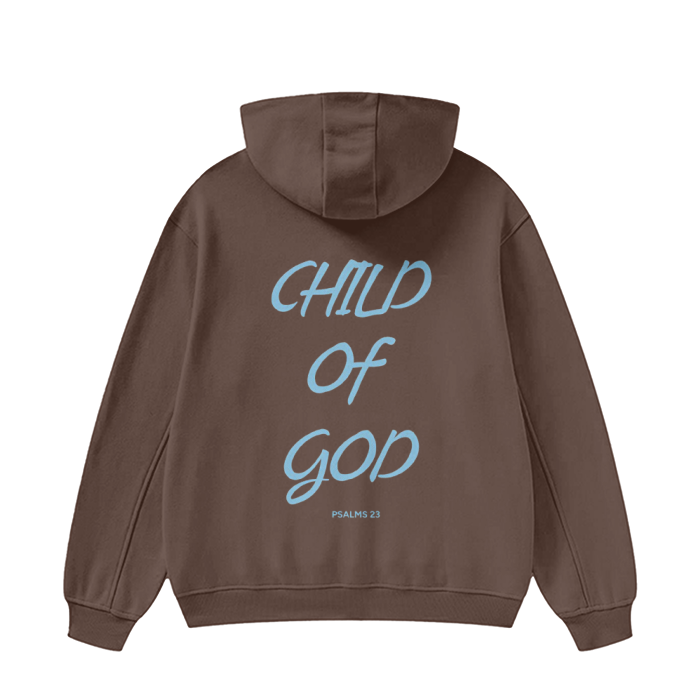 Unisex High Neck Insulated Solid Color Fleece Hoodie "Child Of God"
