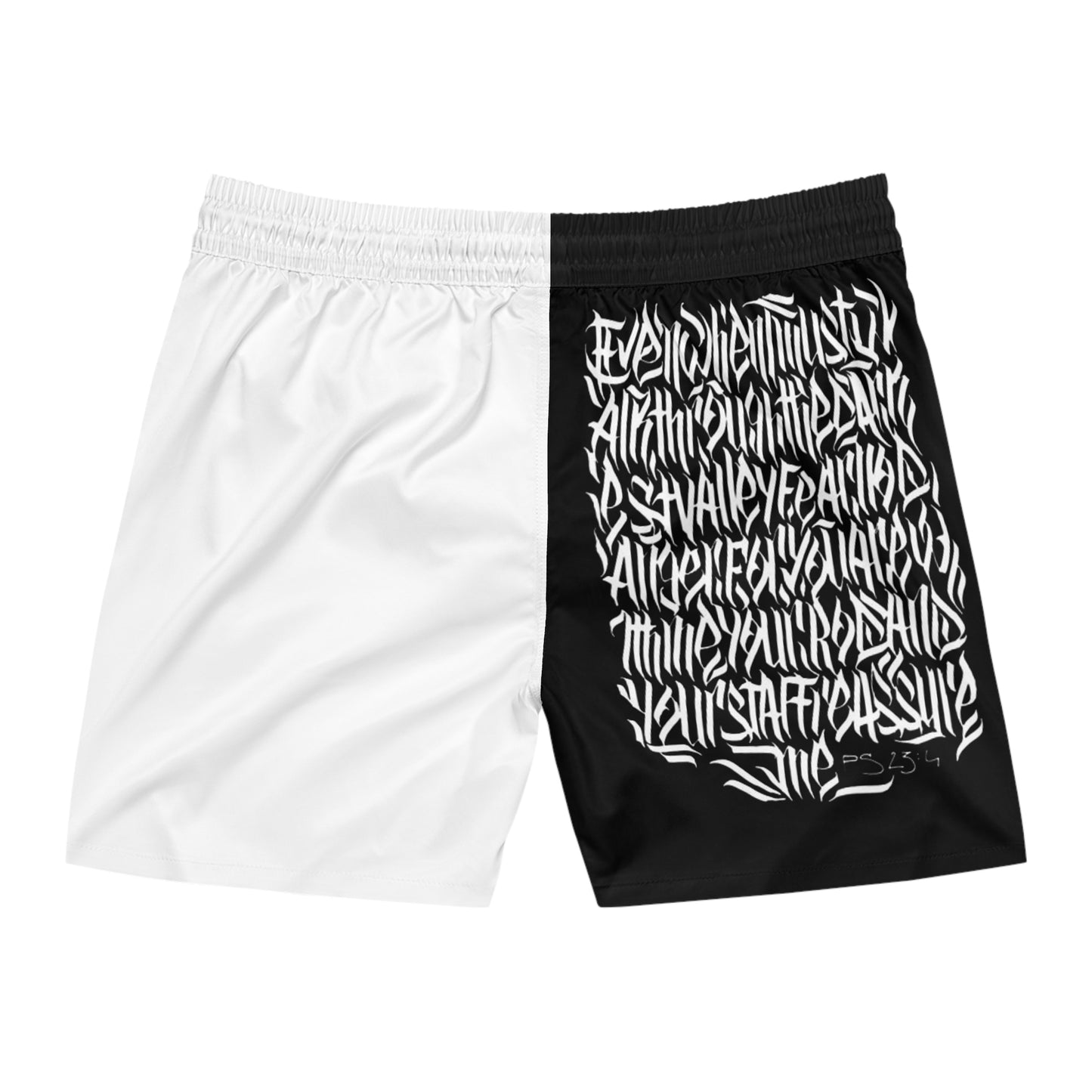 Men's Mid-Length Christian Shorts "Black & White"
