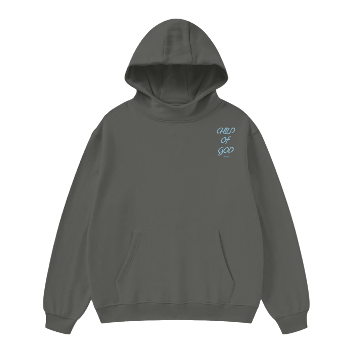 Unisex High Neck Insulated Solid Color Fleece Hoodie "Child Of God"