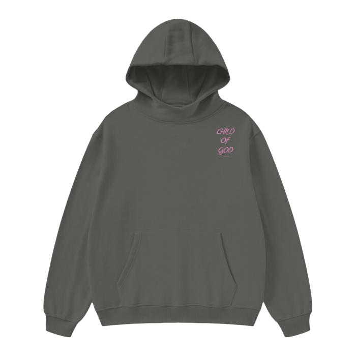 Unisex High Neck Insulated Solid Color Fleece Hoodie "Child Of God"