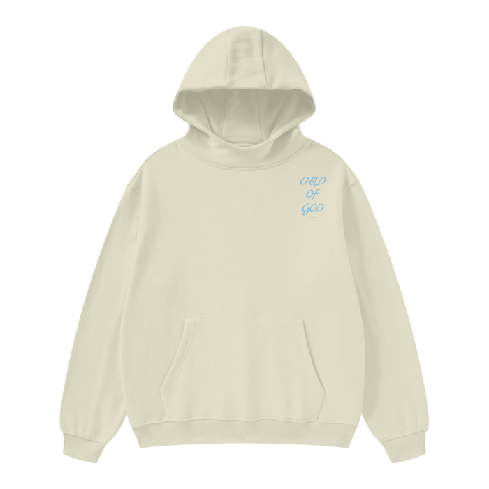 Unisex High Neck Insulated Solid Color Fleece Hoodie "Child Of God"