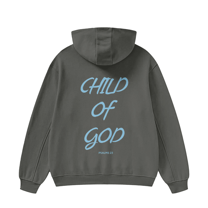Unisex High Neck Insulated Solid Color Fleece Hoodie "Child Of God"