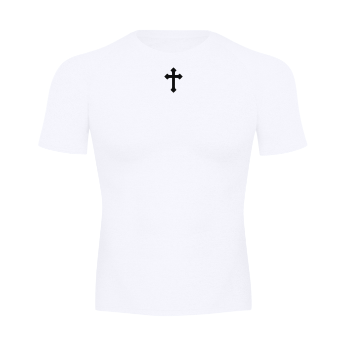 Men's Compression Sports Tee "Black Cross"