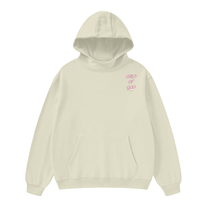 Unisex High Neck Insulated Solid Color Fleece Hoodie "Child Of God"
