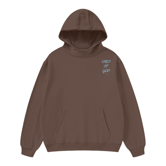 Unisex High Neck Insulated Solid Color Fleece Hoodie "Child Of God"