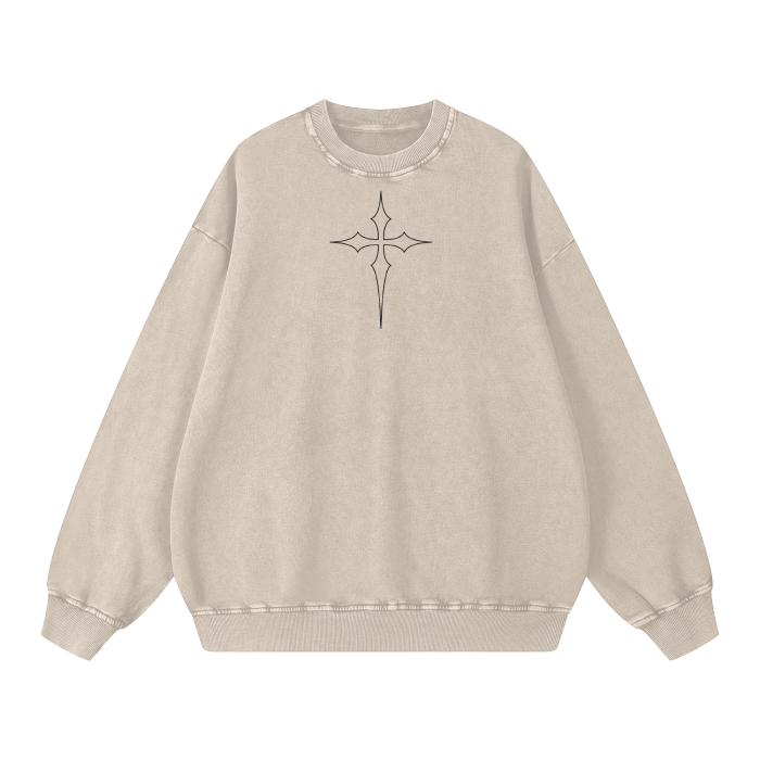 Unisex Acid Wash Oversize Sweatshirt
