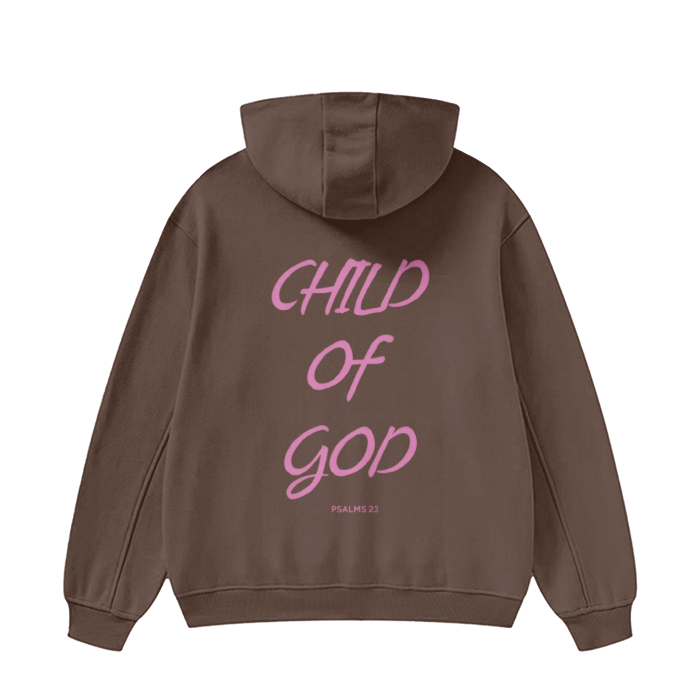 Unisex High Neck Insulated Solid Color Fleece Hoodie "Child Of God"