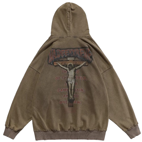 Hip Hop Unisex Hooded Sweatshirt "Jesus Letter"