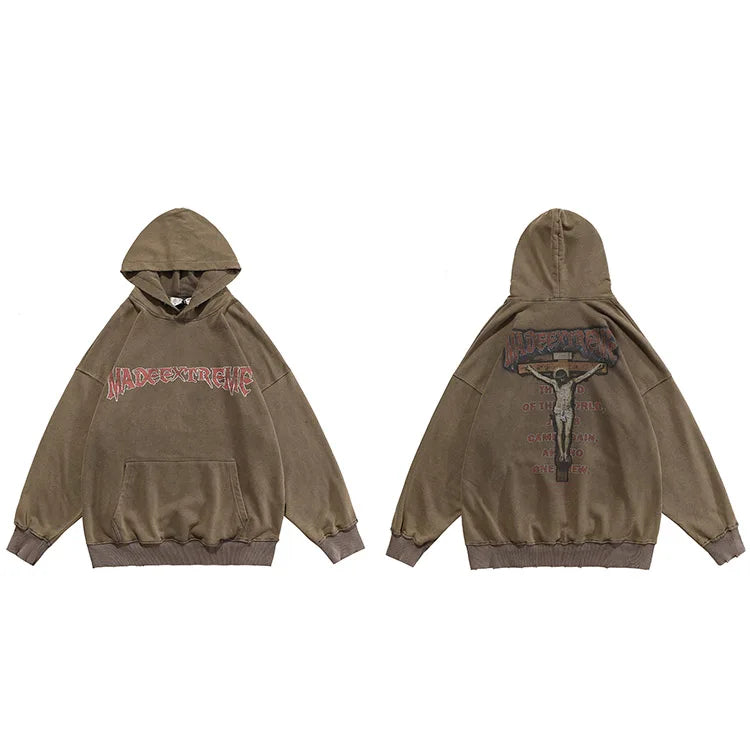 Hip Hop Unisex Hooded Sweatshirt "Jesus Letter"