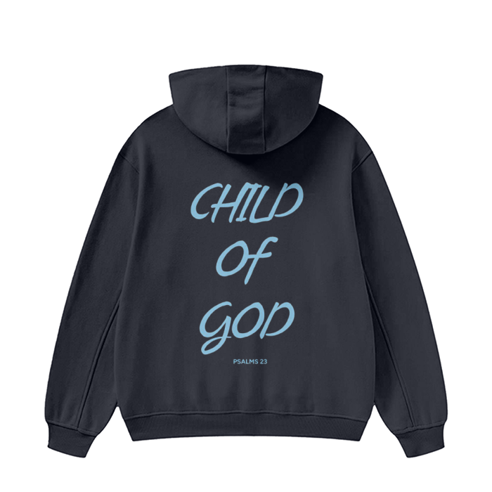 Unisex High Neck Insulated Solid Color Fleece Hoodie "Child Of God"