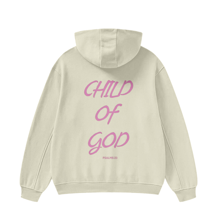 Unisex High Neck Insulated Solid Color Fleece Hoodie "Child Of God"