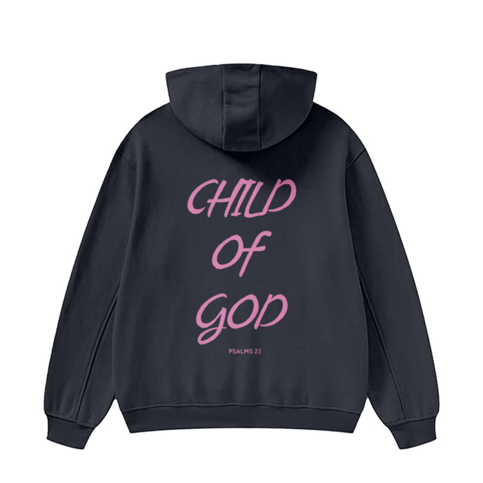 Unisex High Neck Insulated Solid Color Fleece Hoodie "Child Of God"