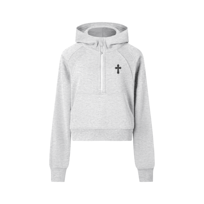 Women's Cropped Half-Zip Hoodie