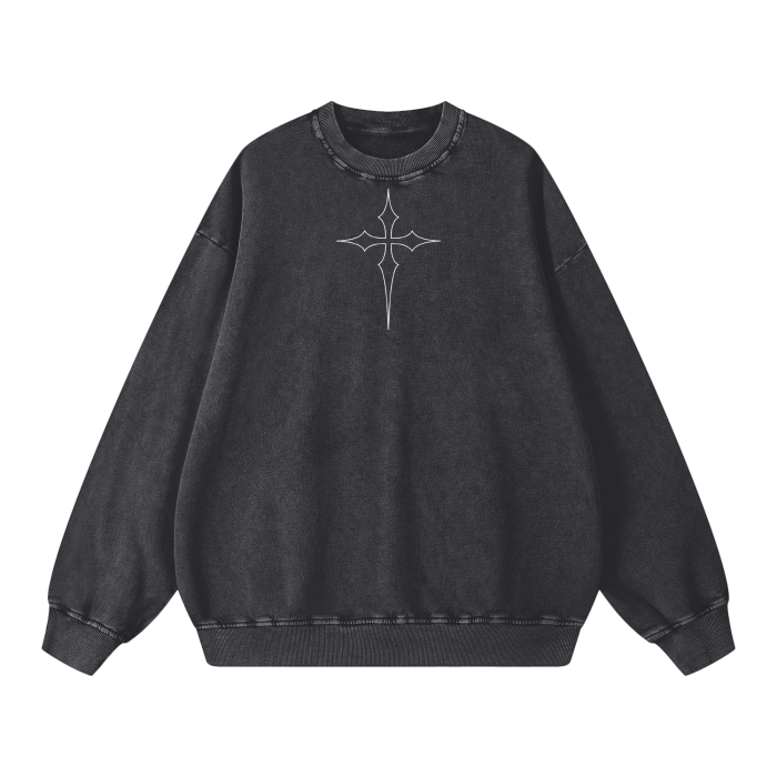 Unisex Acid Wash Oversize Sweatshirt