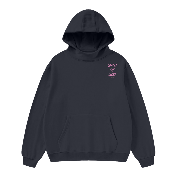 Unisex High Neck Insulated Solid Color Fleece Hoodie "Child Of God"