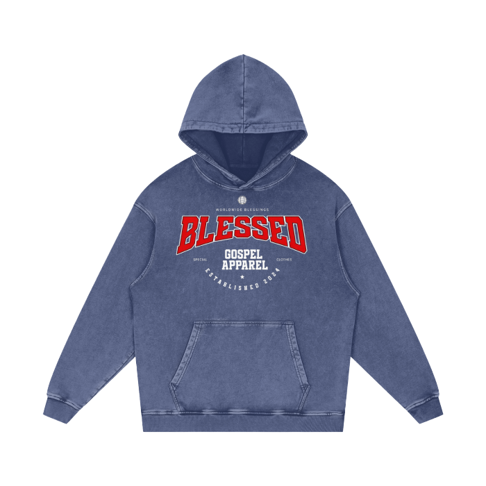 Unisex Acid Wash Oversize Hoodie "Blessed"