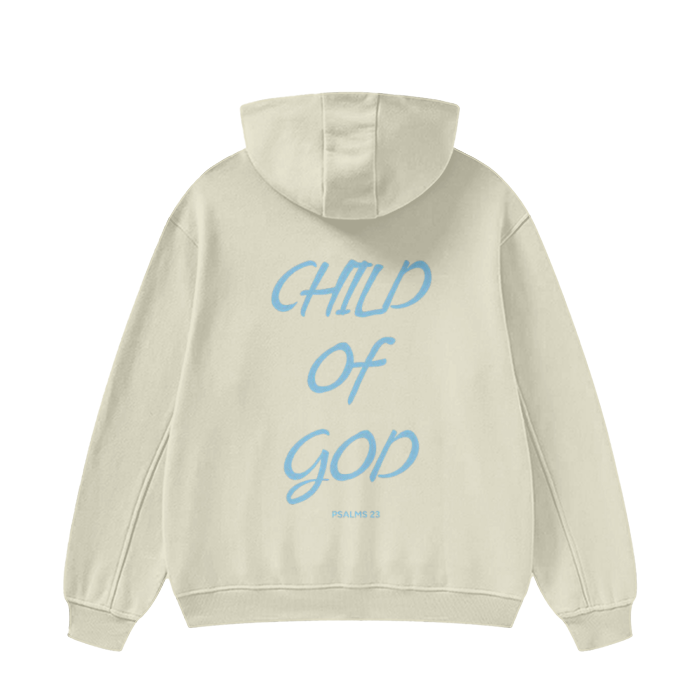 Unisex High Neck Insulated Solid Color Fleece Hoodie "Child Of God"