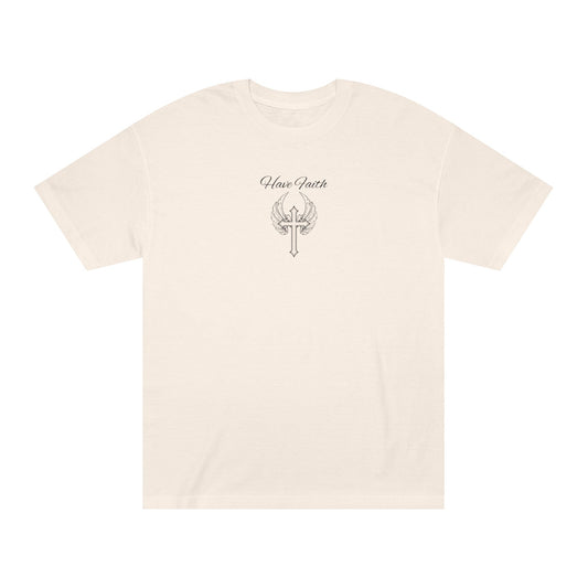 Unisex Classic Christian Tee "God Will Never Leave You"