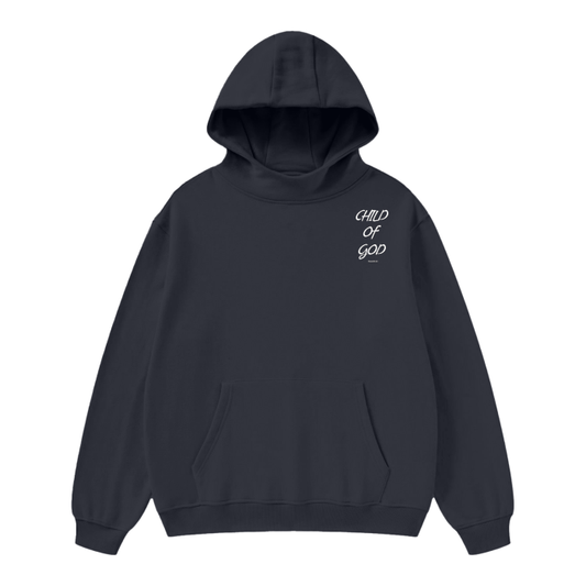 Unisex High Neck Insulated Solid Color Fleece Hoodie "Child Of God"