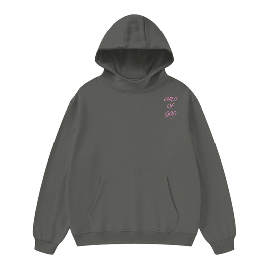 Unisex High Neck Insulated Solid Color Fleece Hoodie "Child Of God"