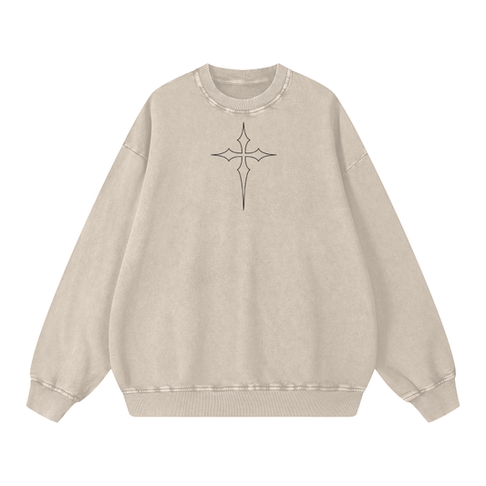 Unisex Acid Wash Oversize Sweatshirt
