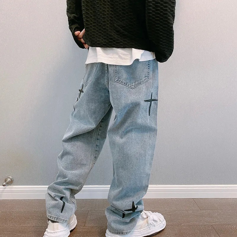 Vintage Fashion Straight Casual Loose Denim Jean's