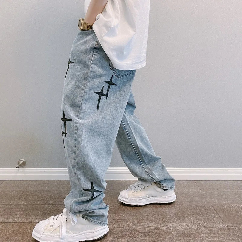 Vintage Fashion Straight Casual Loose Denim Jean's