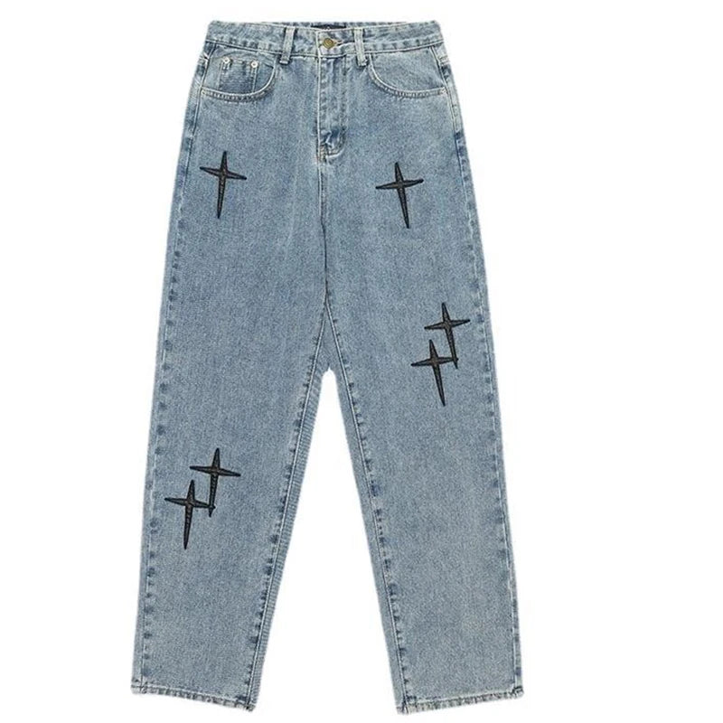 Vintage Fashion Straight Casual Loose Denim Jean's