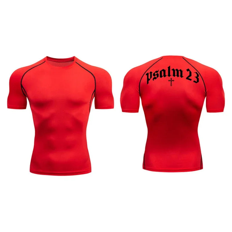 Psalm 23 Cross Print Men's Compression Shirt