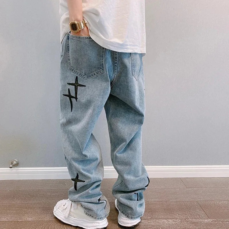 Vintage Fashion Straight Casual Loose Denim Jean's
