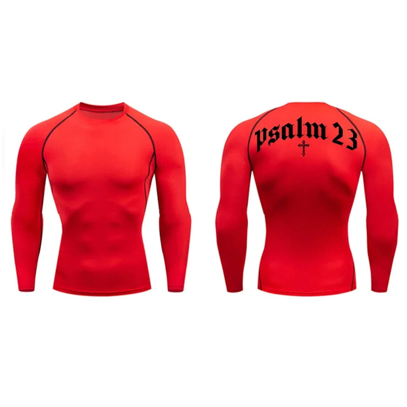 Psalm 23 Cross Print Men's Compression Shirt