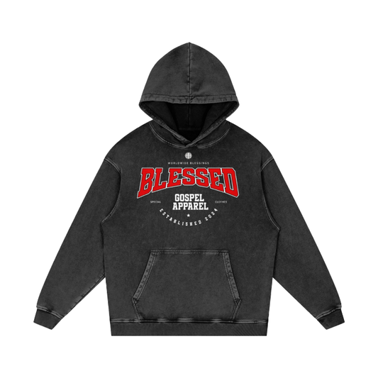 Unisex Acid Wash Oversize Hoodie "Blessed"